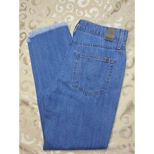Hidden Jeans Sz 25 Made L.A. USA Medium Wash High Waist Raw Hem GUC Cut#HD-1307